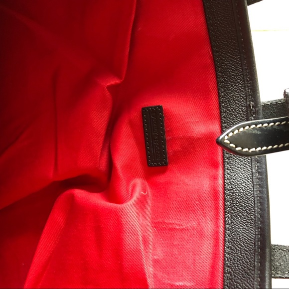 Dooney & Bourke Black Leather Tote Red Interior - Picture 8 of 8
